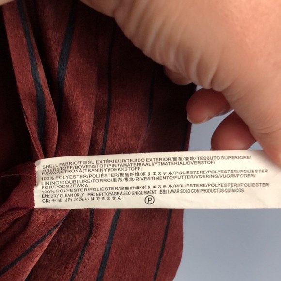 Anthropologie J.O.A. Burgundy Striped Jumpsuit - Picture 11 of 11